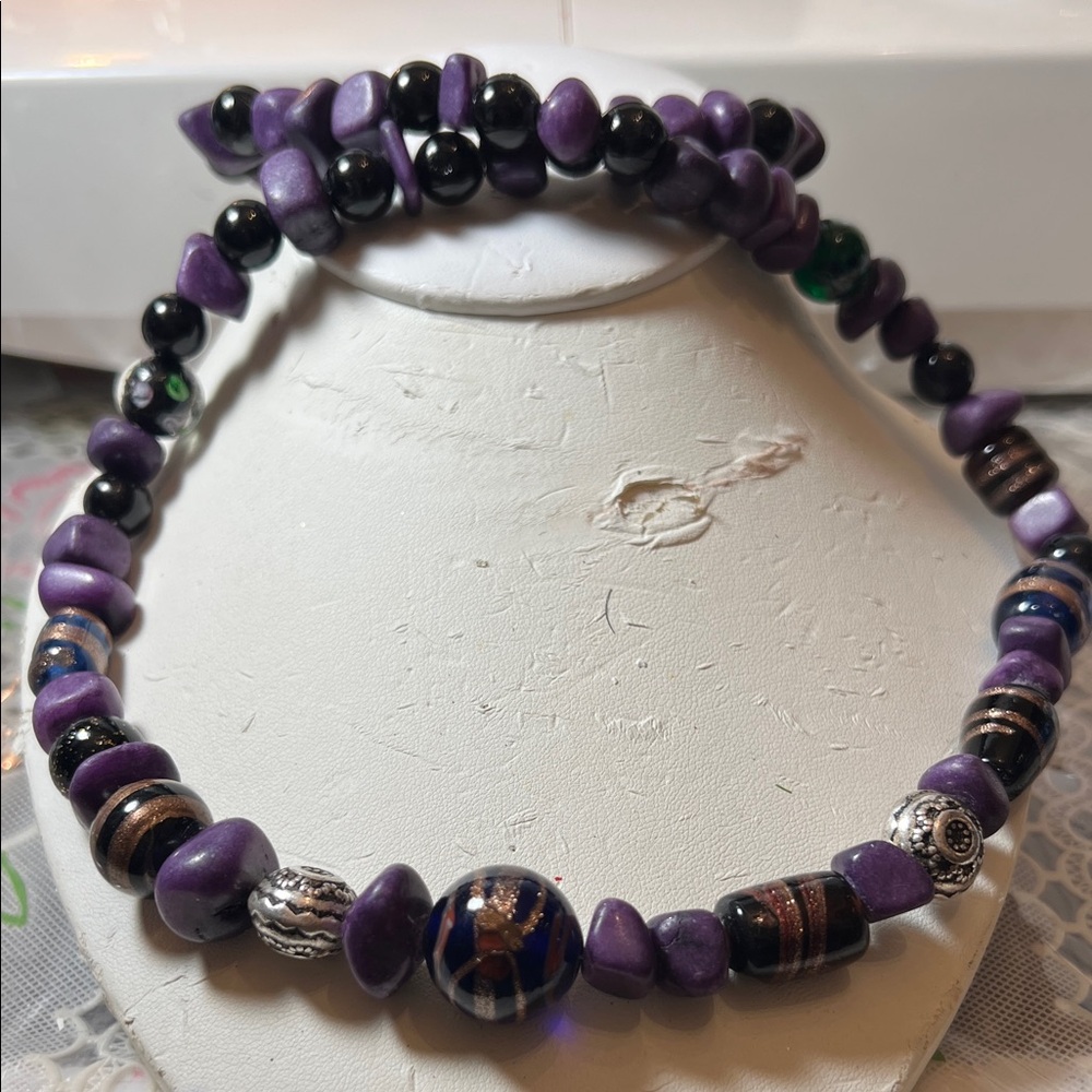 Purple Beaded Necklace
